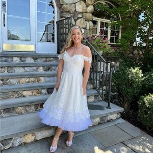 Elegant Off-Shoulder White Lace Dress